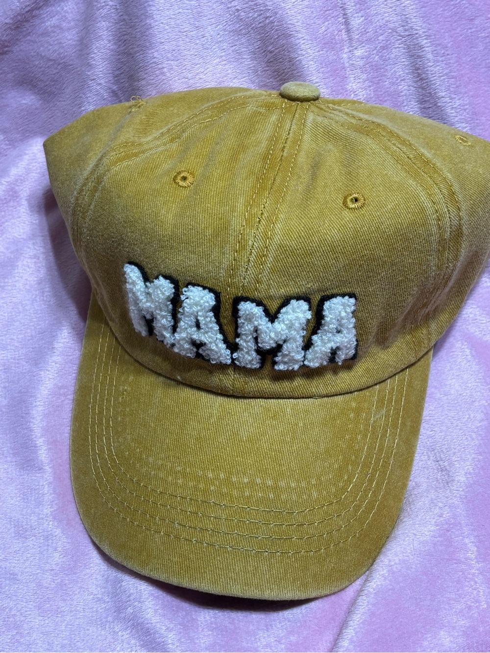 MAMA Embroidered Baseball Cap - Mustard Yellow